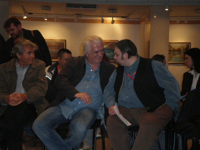Petar Gudelj, Mile Stojić, Andre Schinkel (v.l.n.r.) Lesung in Mostar